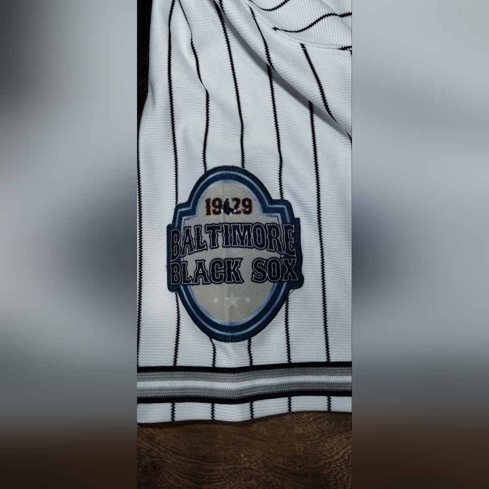 Baltimore Black Sox League Full Button Pinstripe Jersey Size (SX) - Picture 7 of 11